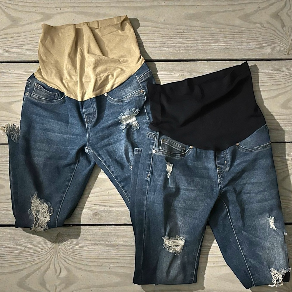 Stylish Blue Maternity Jeans by Blue Savvy | Size Medium #Distressed